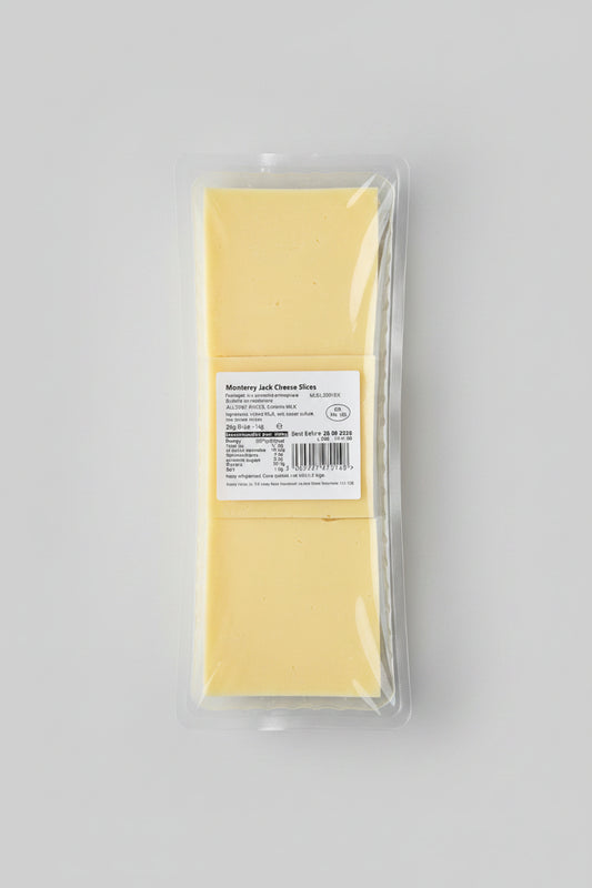1kg Monterey Jack cheese slices for burgers and BBQs